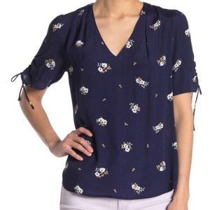 Elodie Cinched Tie Sleeve Blouse NWT